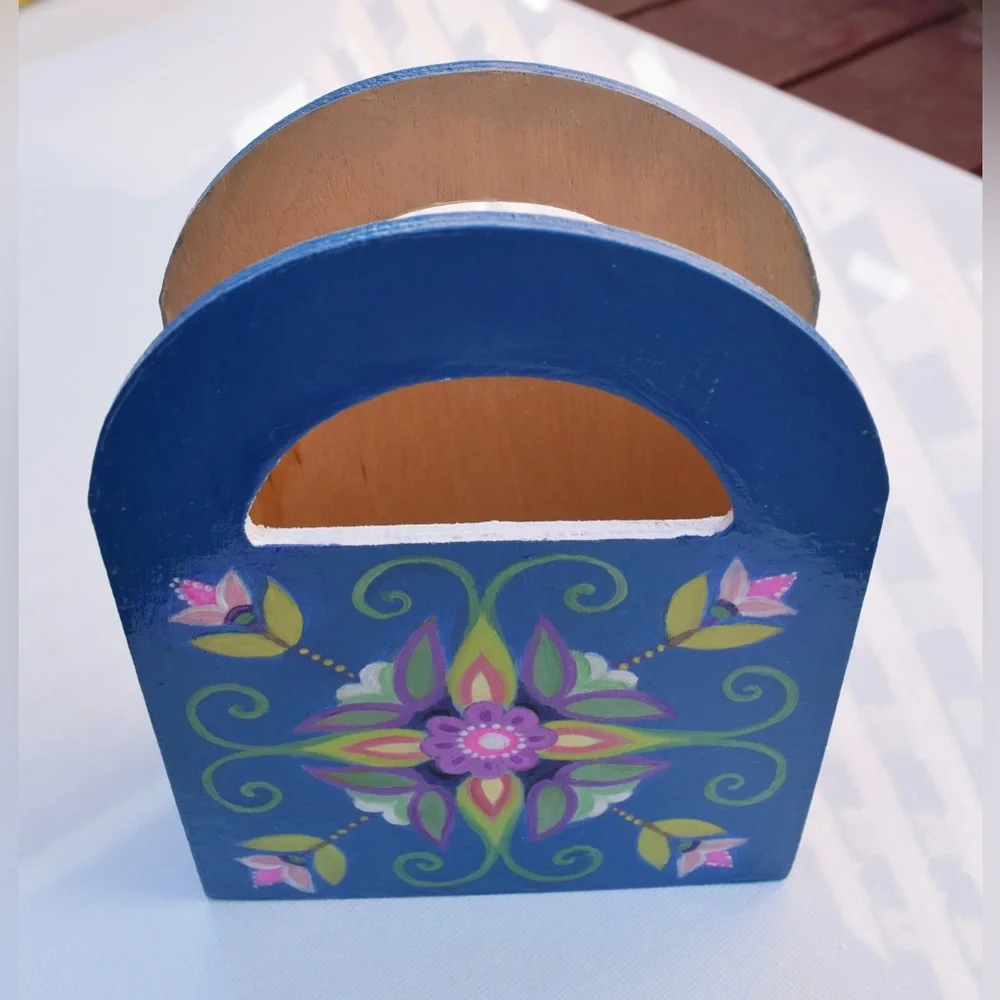 New Painted Wooden Handle Box